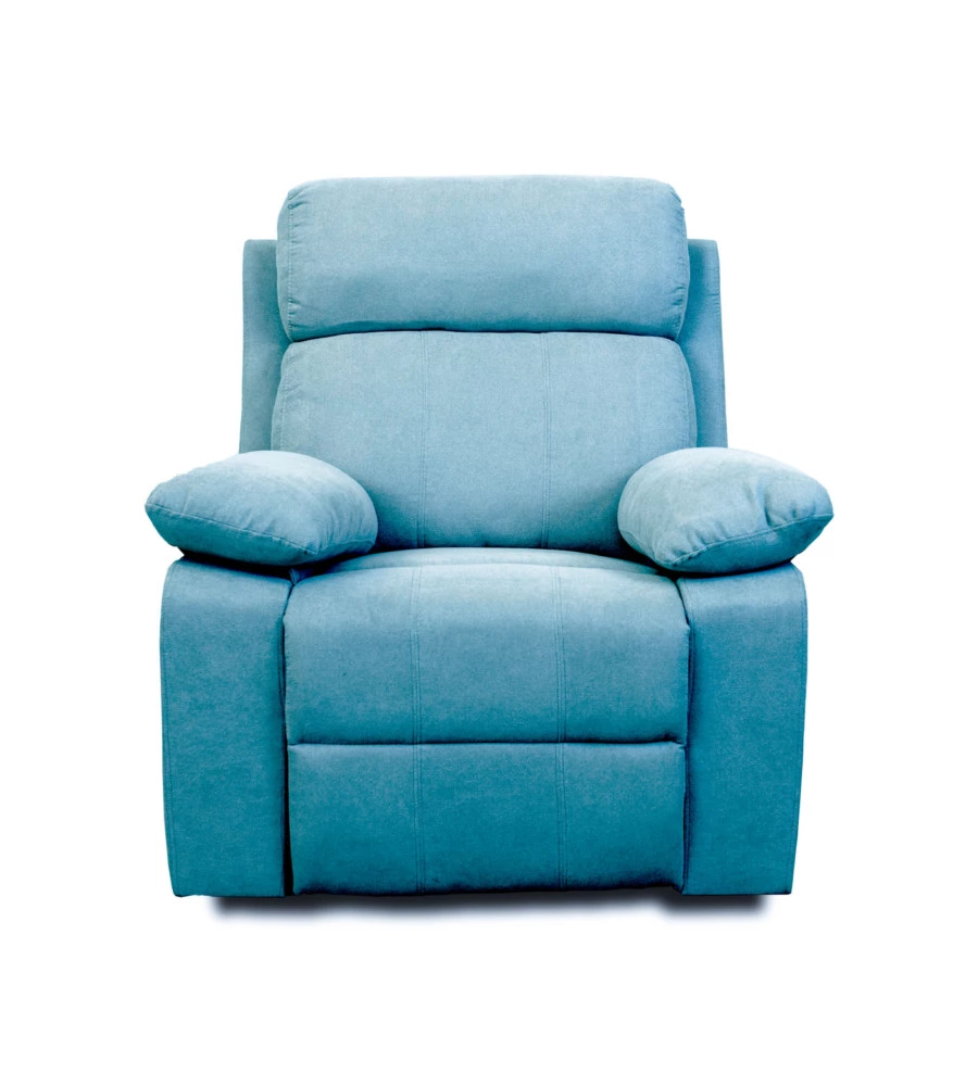 Poltrona recliner manuale "annika" in tessuto azzurro, 92x93x101 cm