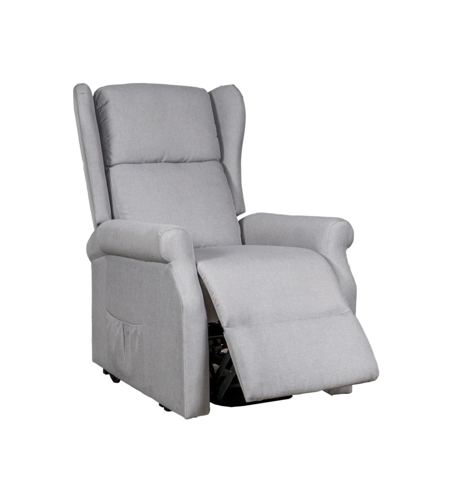 Poltrona con recliner elettrico bellahome "berg" tessuto grigio, 72,5x94x109 cm