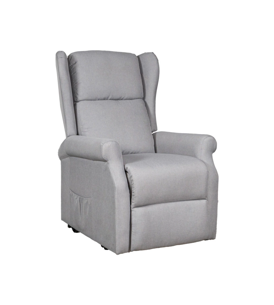 Poltrona con recliner elettrico bellahome "berg" tessuto grigio, 72,5x94x109 cm