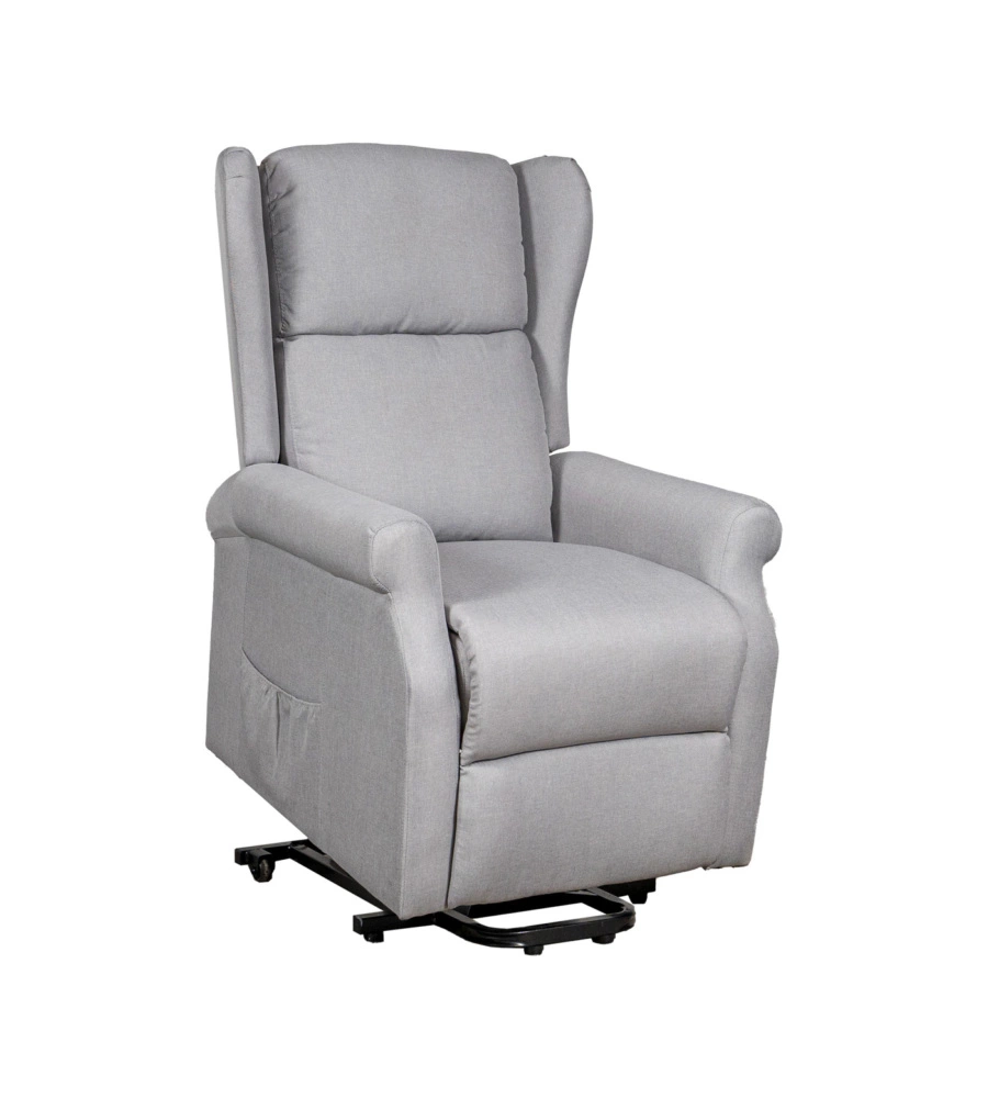 Poltrona con recliner elettrico bellahome "berg" tessuto grigio, 72,5x94x109 cm