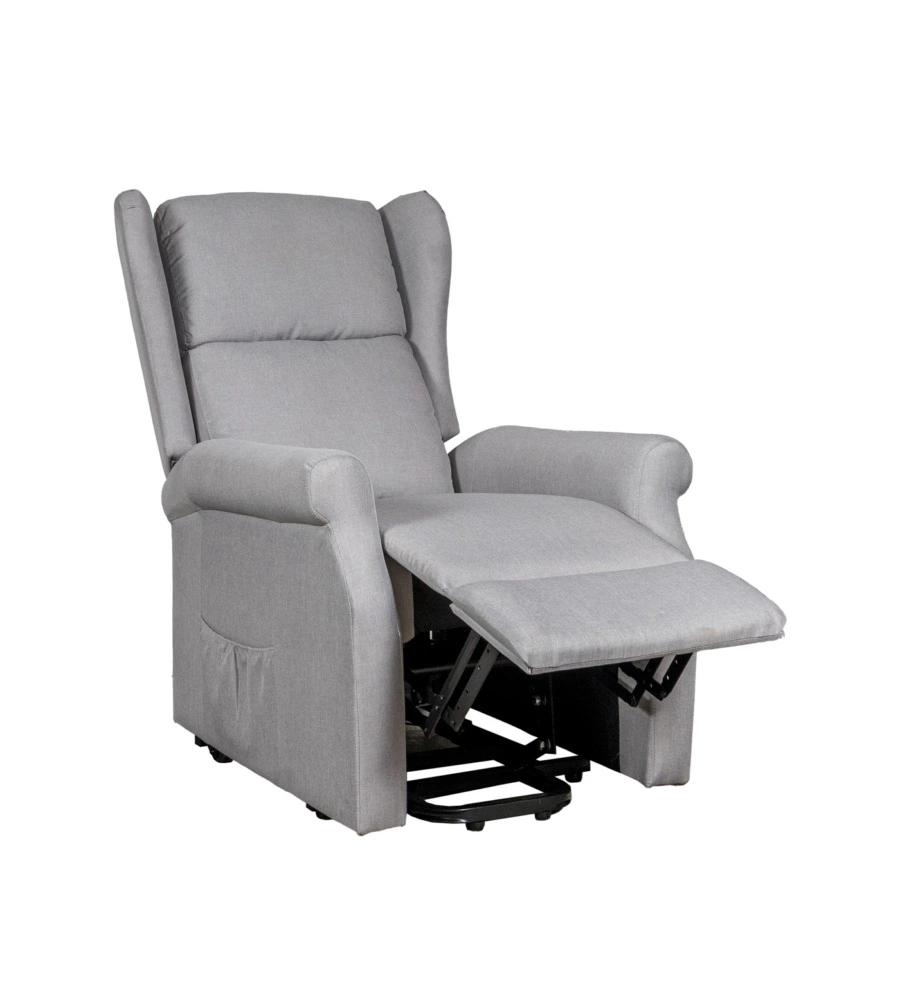 Poltrona con recliner elettrico bellahome "berg" tessuto grigio, 72,5x94x109 cm