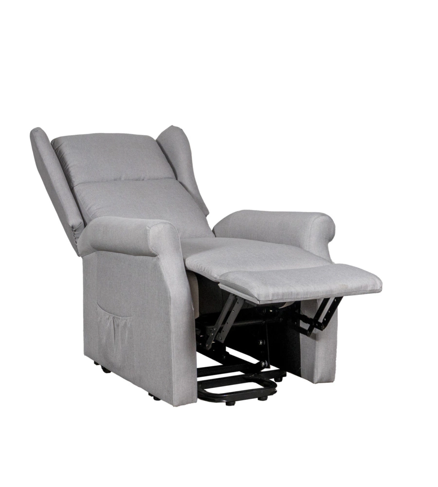 Poltrona con recliner elettrico bellahome "berg" tessuto grigio, 72,5x94x109 cm