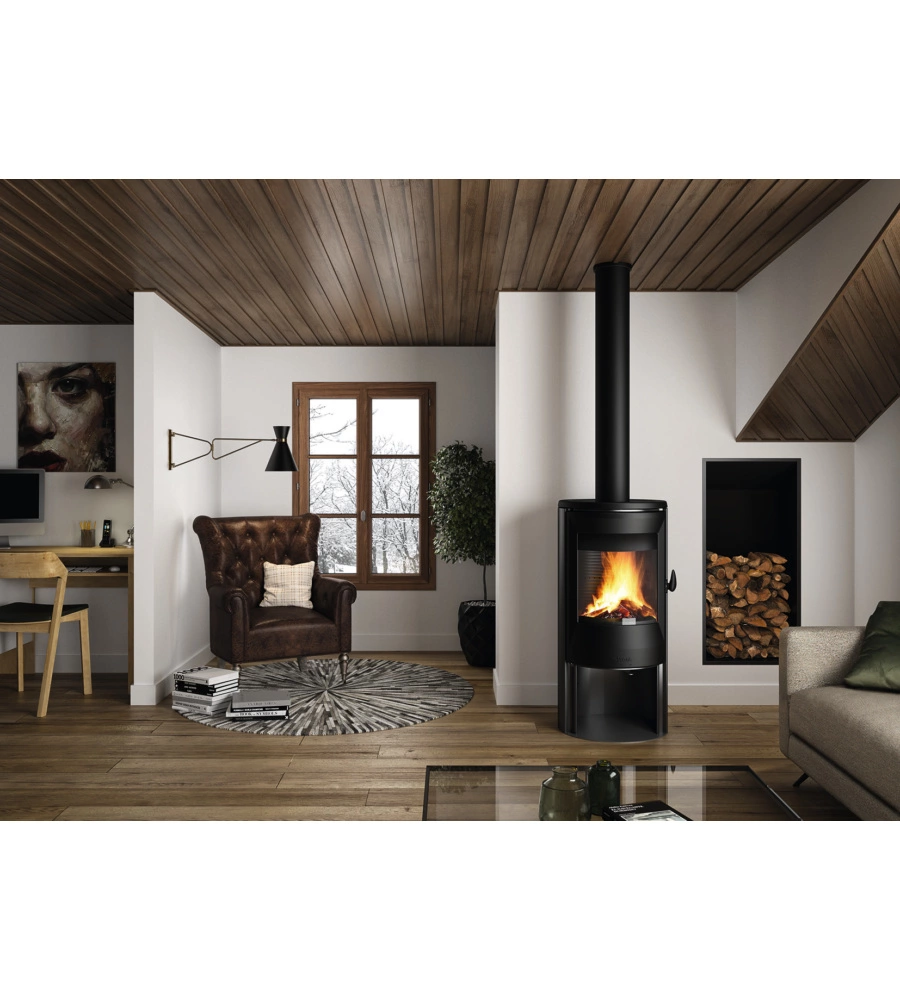 Stufa a legna invicta "neosen s" nero 8,8 kw