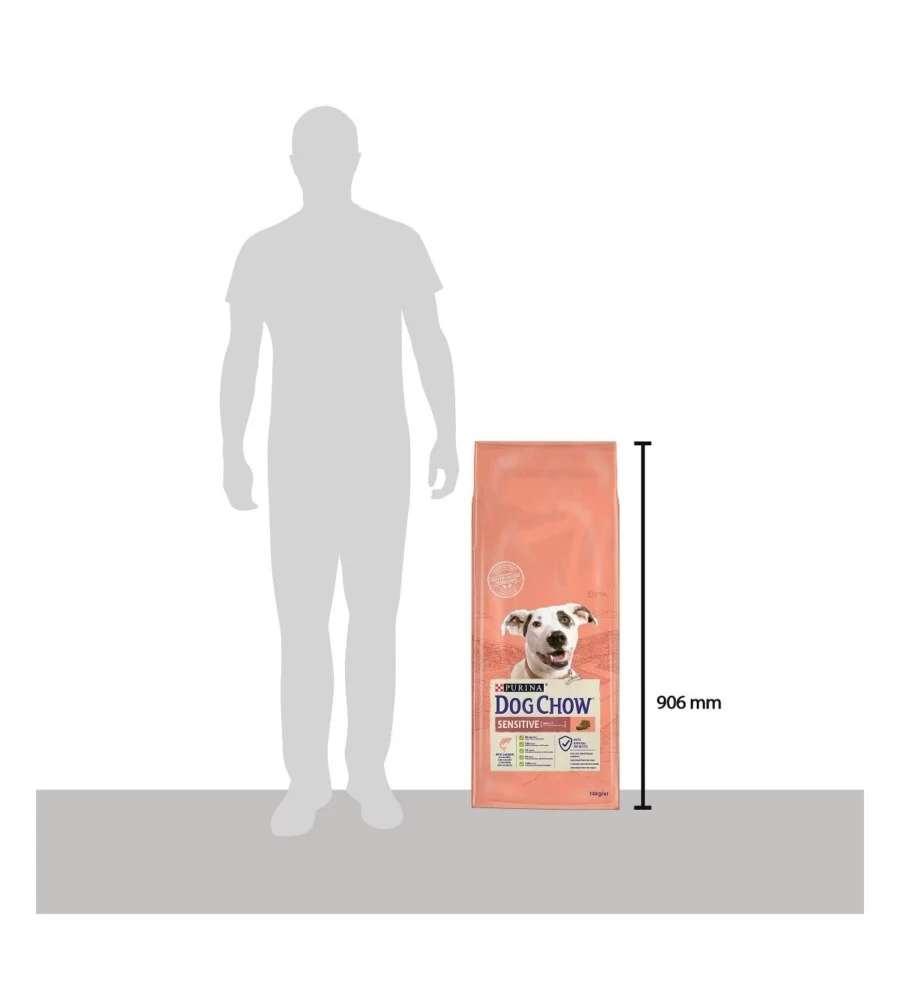 Crocchette per cani purina 'dog chow' adulto di tutte le taglie con salmone 14 kg