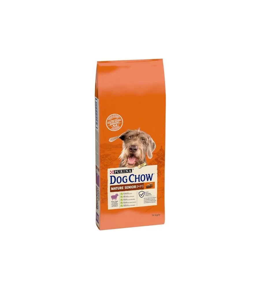 Crocchette per cani adulti "dog chow mature" all'agnello, 14 kg - purina