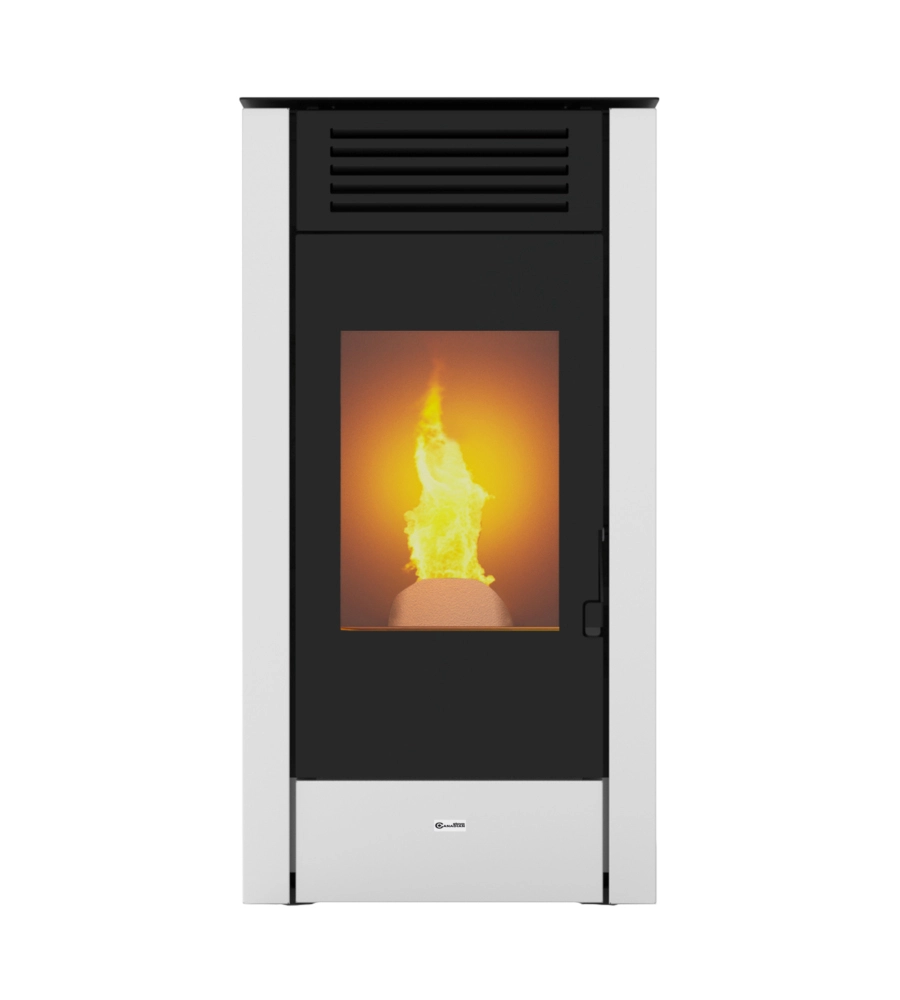 Stufa a pellet canadian stove "nevada 12" bianco 10,6 kw