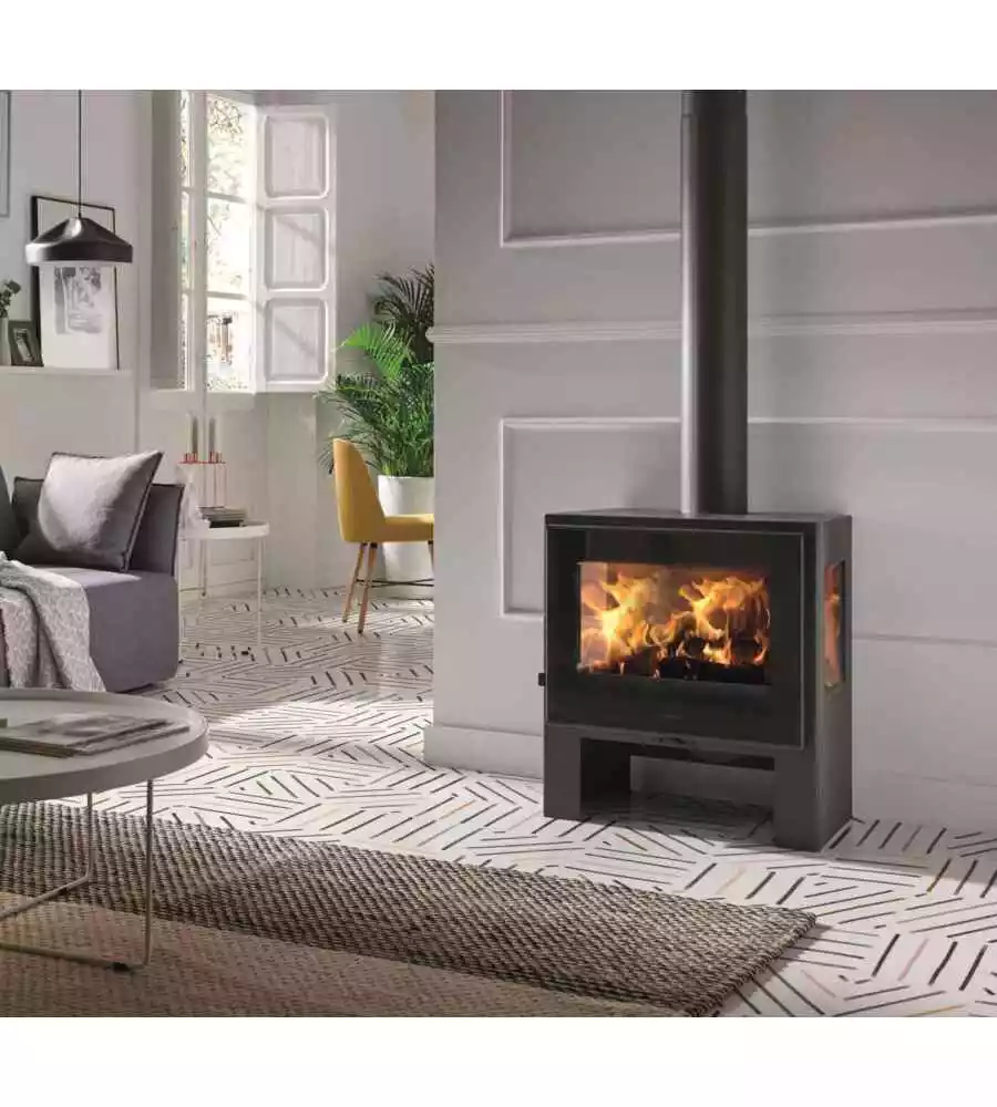 Stufa a legna panadero "capri 3v" grigio 5,9 kw