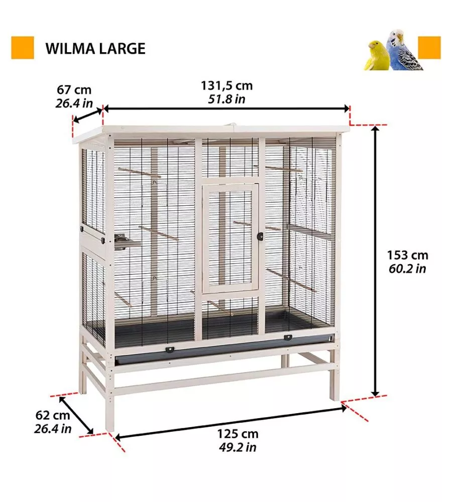 Voliera per uccelli 'wilma' in legno, 131.5x67xh153 cm - ferplast