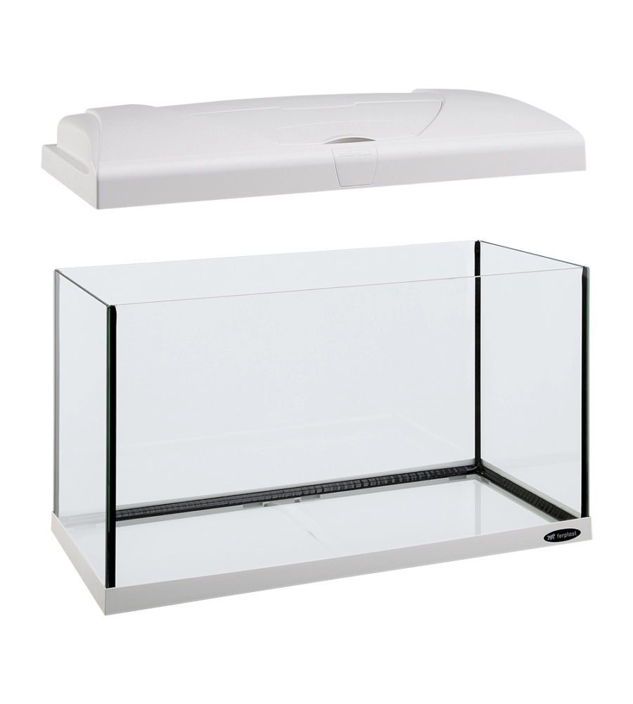 Acquario capri 50 bianco con led - 52 x 27 x h 36 cm, 40 l - ferplast