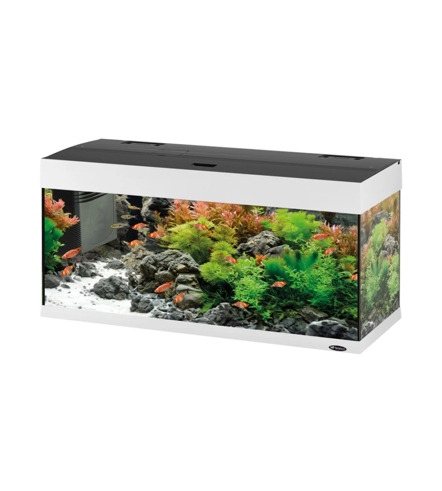 Acquario dubai 100 bianco con led -101 x 41 x h 53 cm - 190 l - ferplast