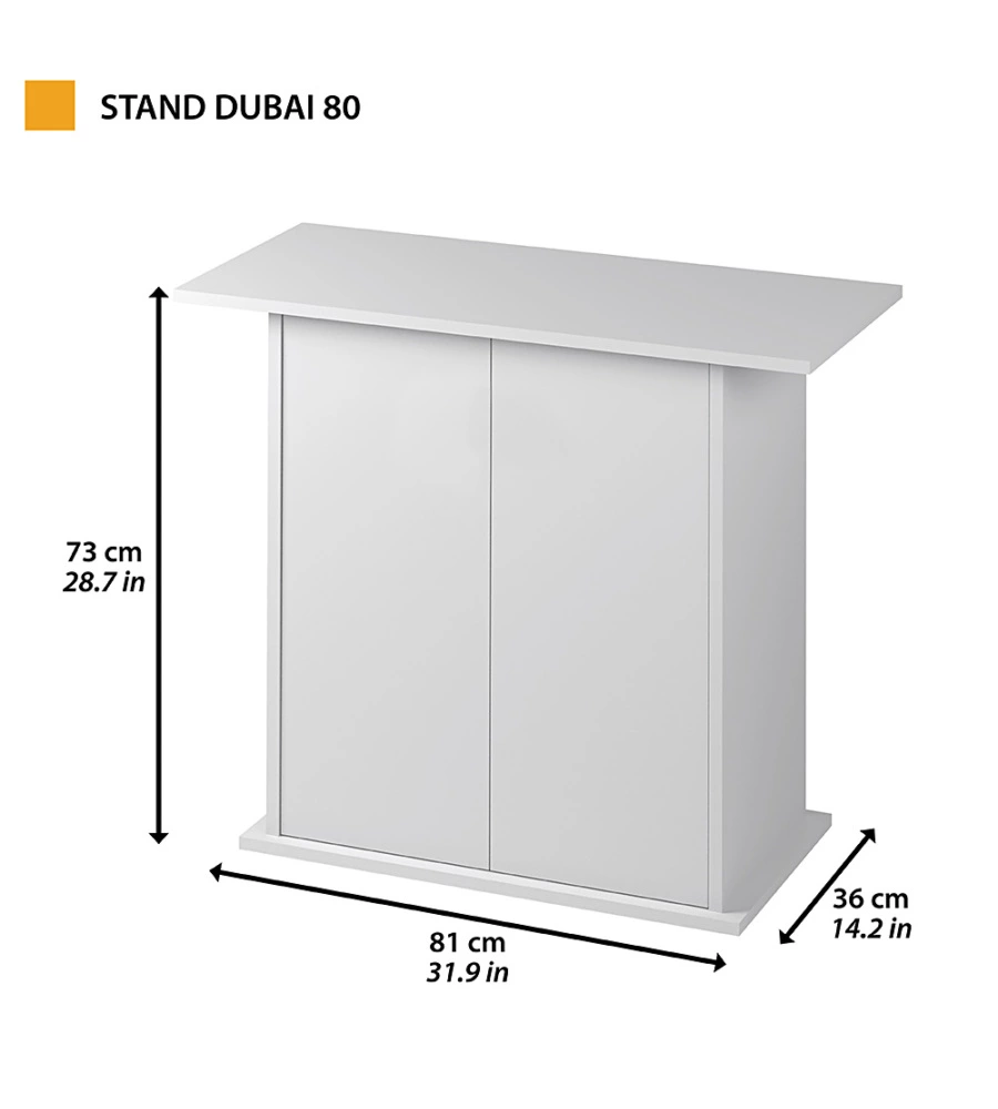 Mobile in legno per acquario - stand bubai 80 bianco, 81 x 36 x h 73 cm - ferplast