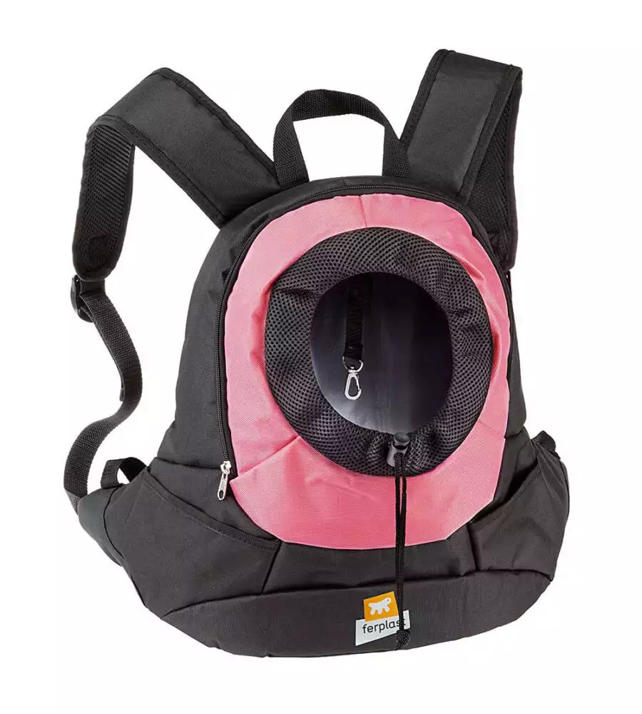 Zainetto per cani "kangoo" rosa, 37x16x36,5 cm - ferplast