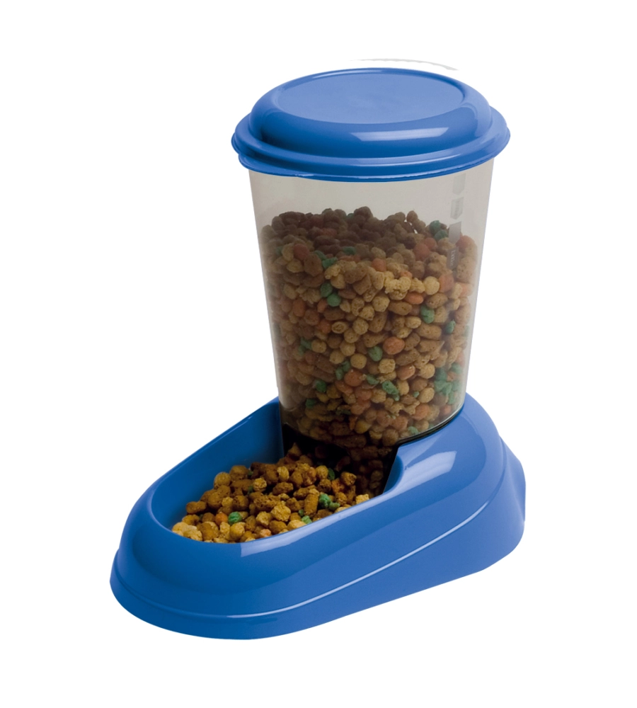 Distributore di crocchette per cani e gatti 3 lt - zenith blu - ferplast