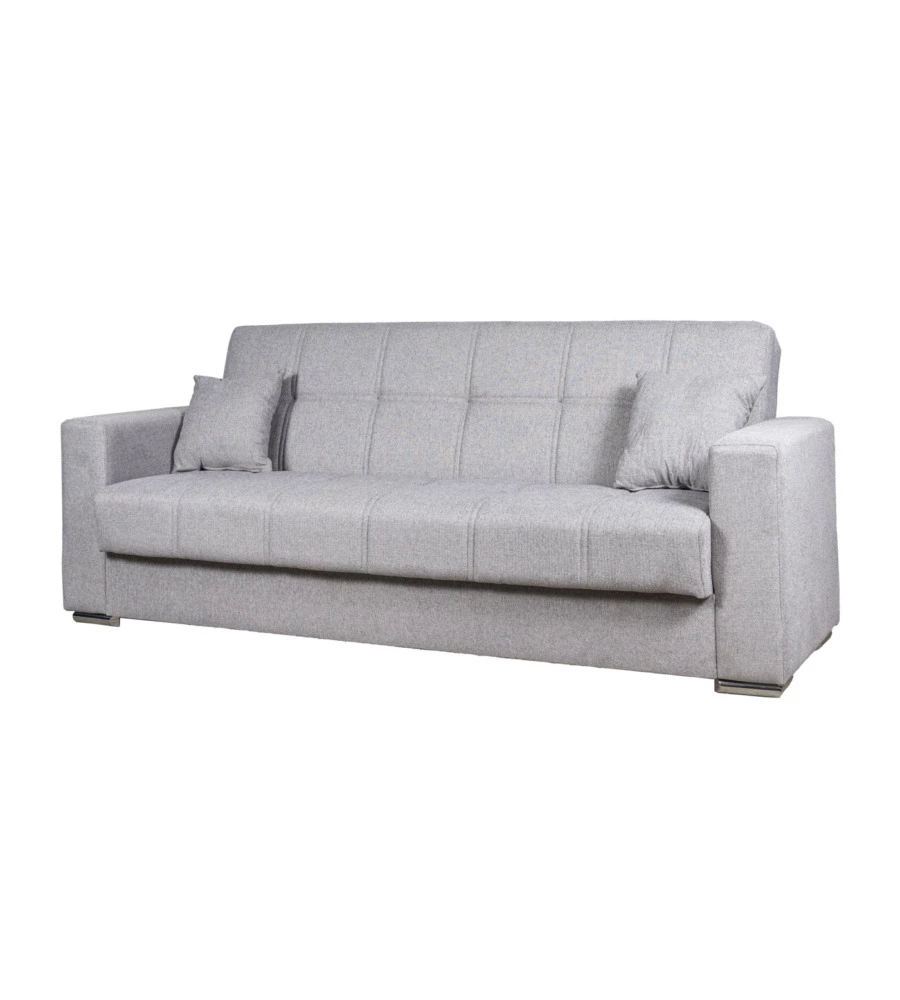 Divano letto "atena" 3 posti grigio chiaro, 226x85x92 cm