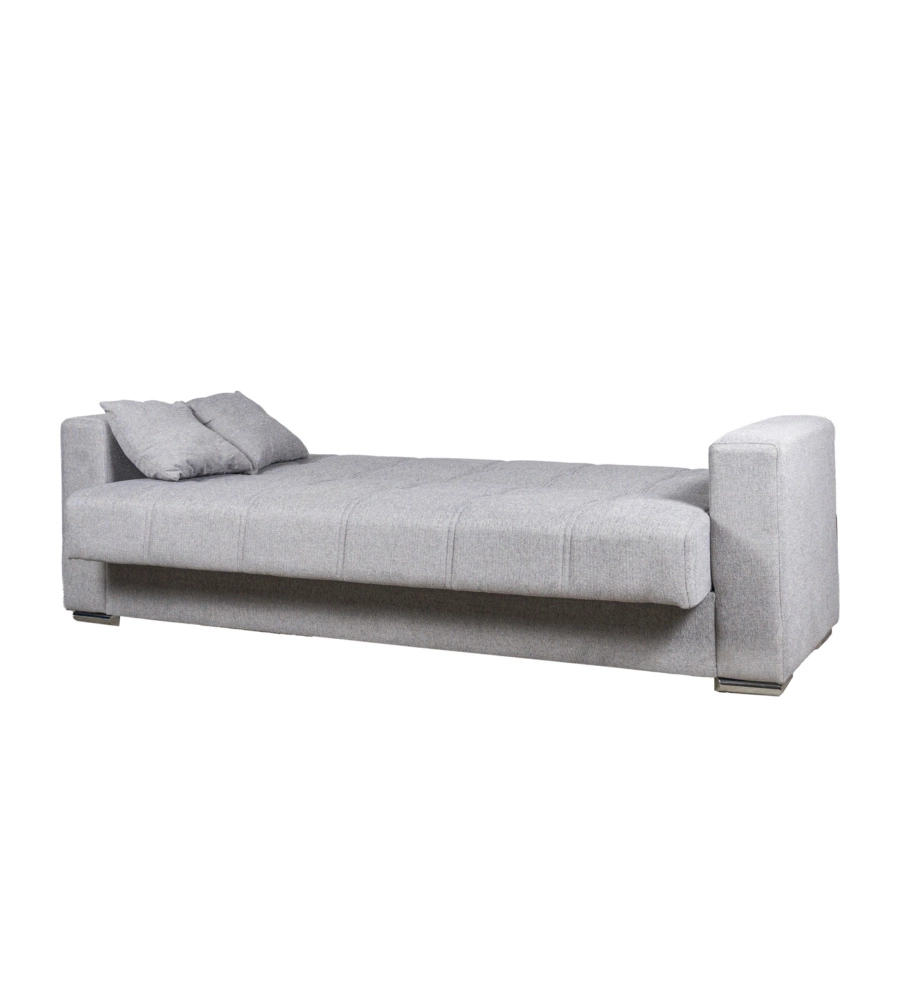 Divano letto "atena" 3 posti grigio chiaro, 226x85x92 cm