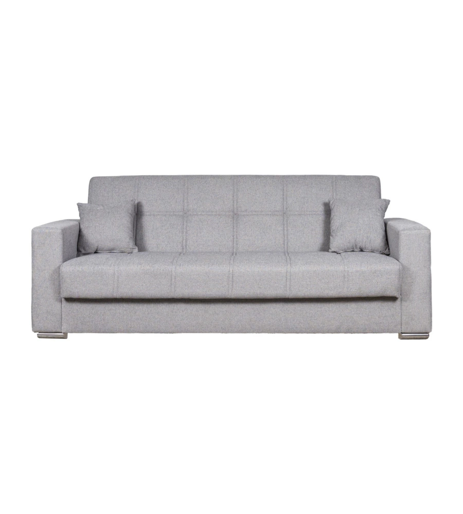 Divano letto "atena" 3 posti grigio chiaro, 226x85x92 cm