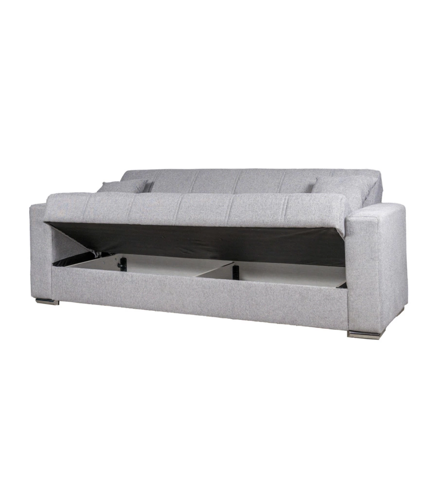 Divano letto "atena" 3 posti grigio chiaro, 226x85x92 cm