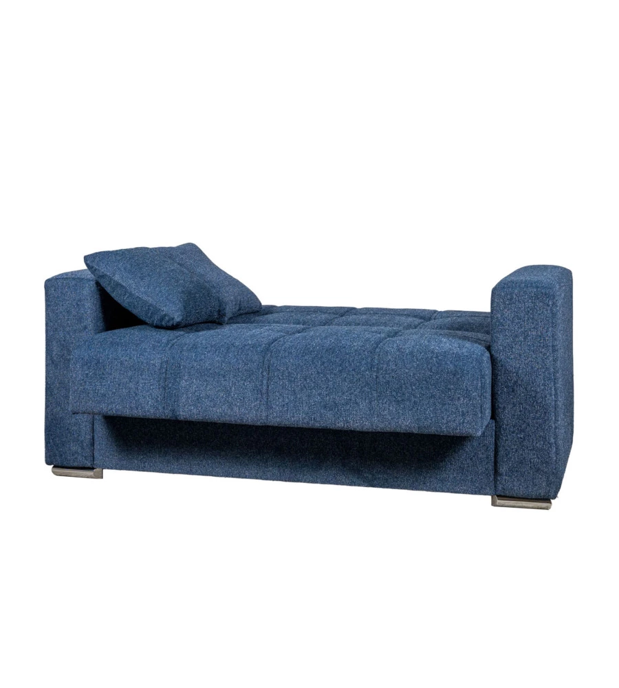 Divano letto "atena" 2 posti in tessuto blu scuro, 158x85x92 cm