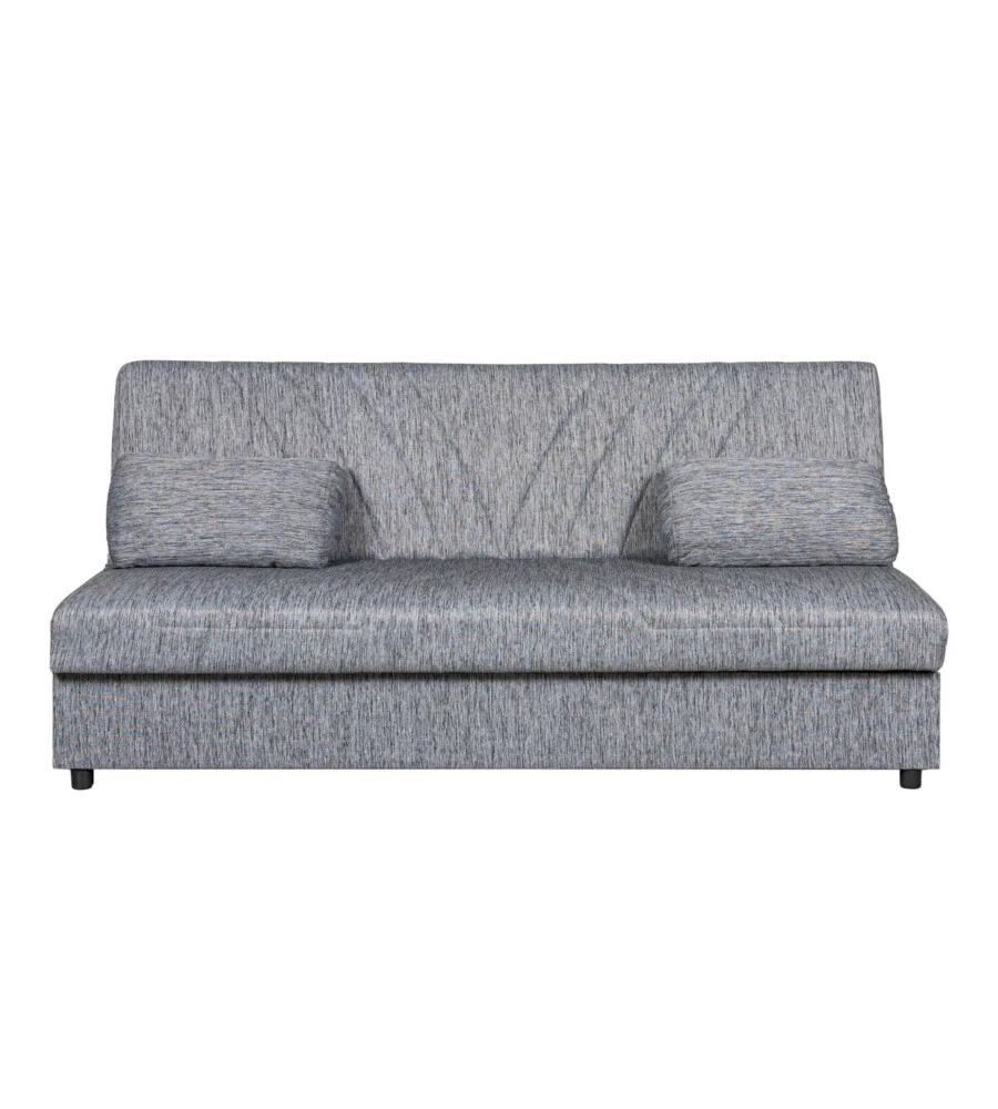 Divano letto 3 posti "fiji" grigio con cassettone contenitore, 183x81x89 cm