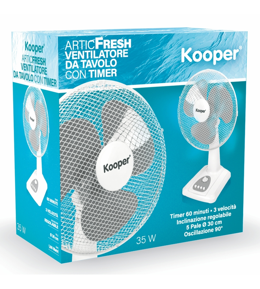 Ventilatore da tavolo "articfresh" 3 pale con timer, 35 w