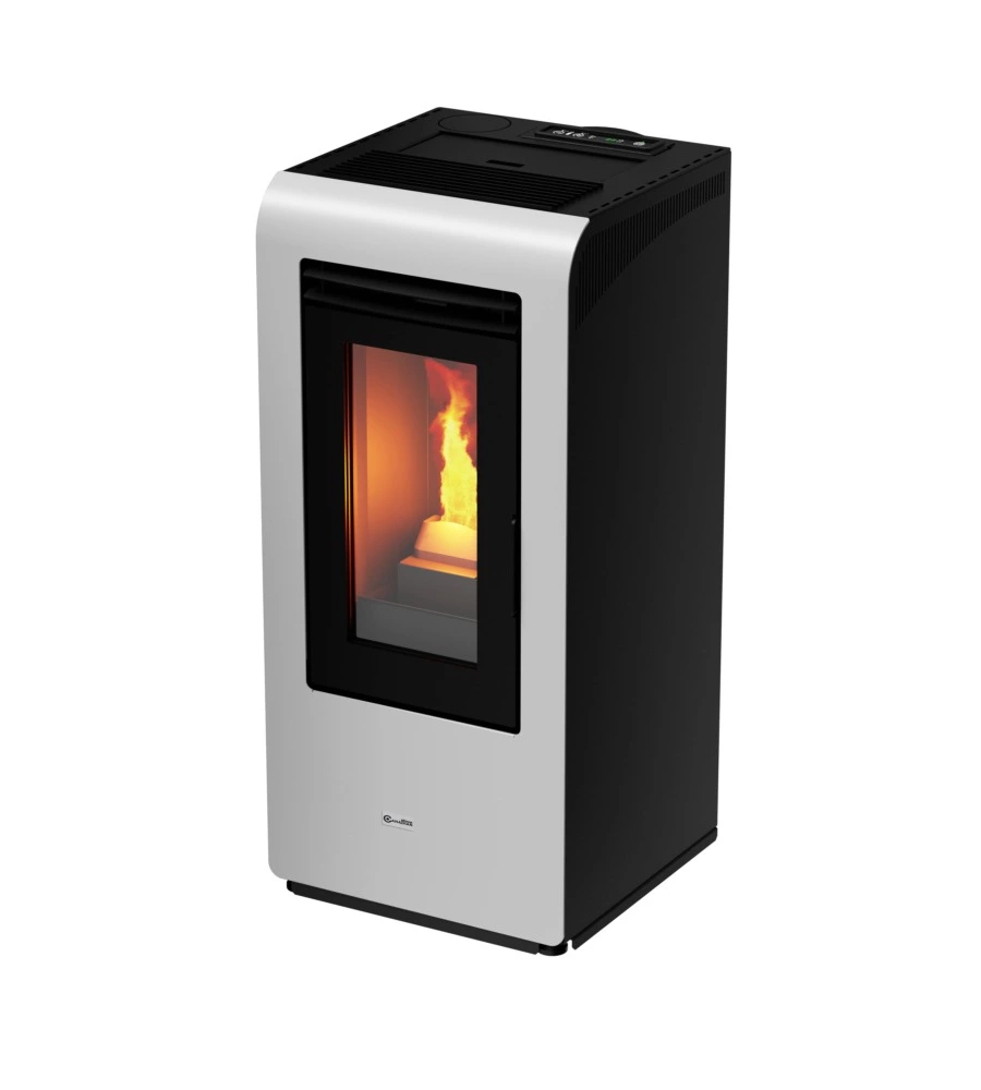 Stufa a pellet canadian stove "vancouver 10" bianco 8,7 kw