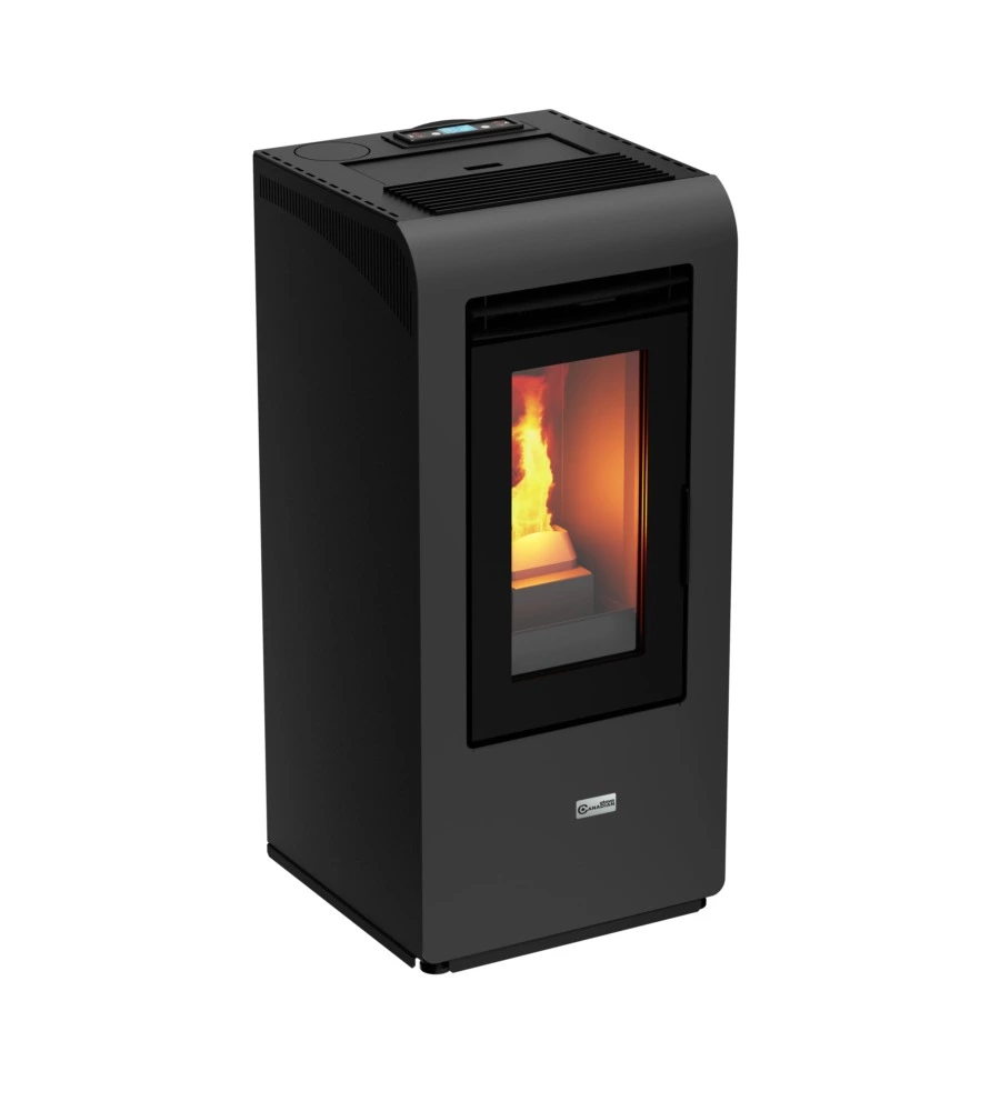 Stufa a pellet canalizzata canadian stove "vancouver 10c" grigio 8,7 kw