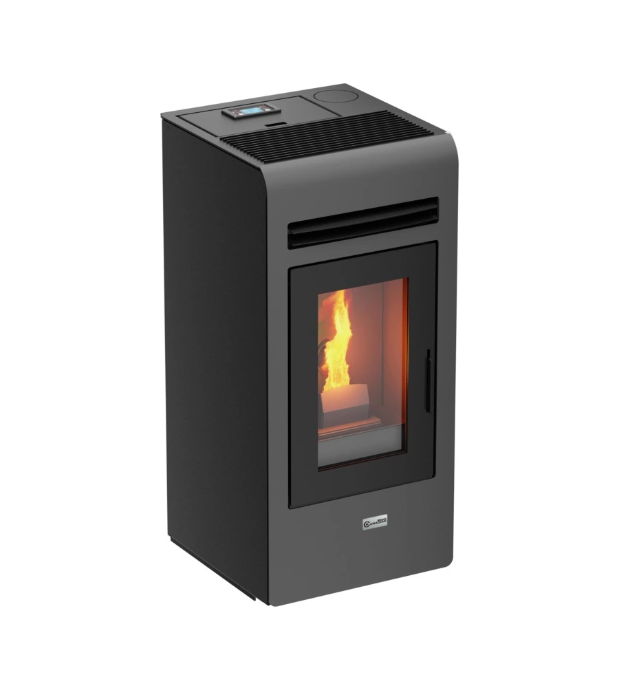 Stufa a pellet canalizzata canadian stove "vancouver 12c" grigio 11,1 kw