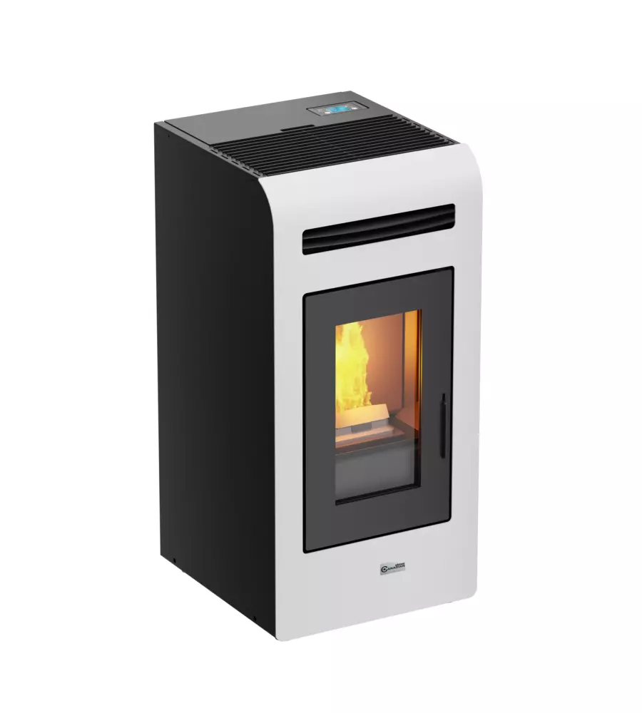 Stufa a pellet canadian stove "vancouver 14" bianco 12,9 kw