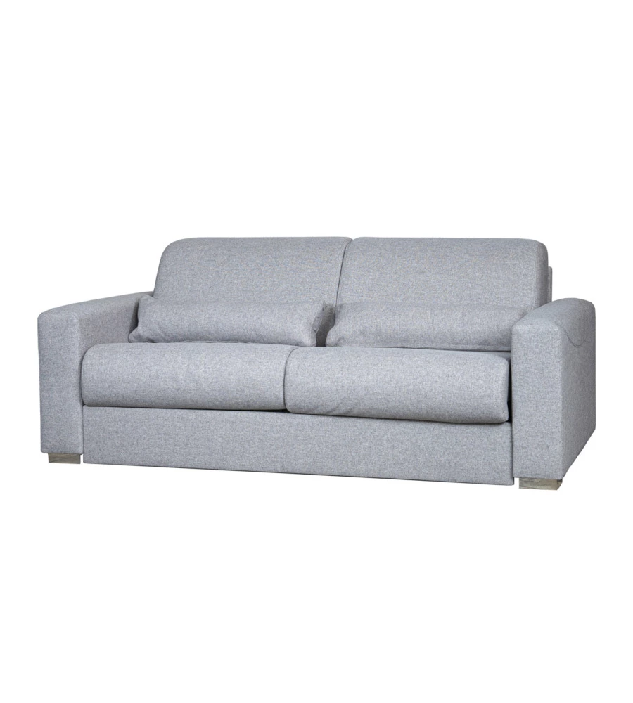 Divano letto 2 posti "barcelona" in tessuto grigio chiaro, 205x102x88 cm