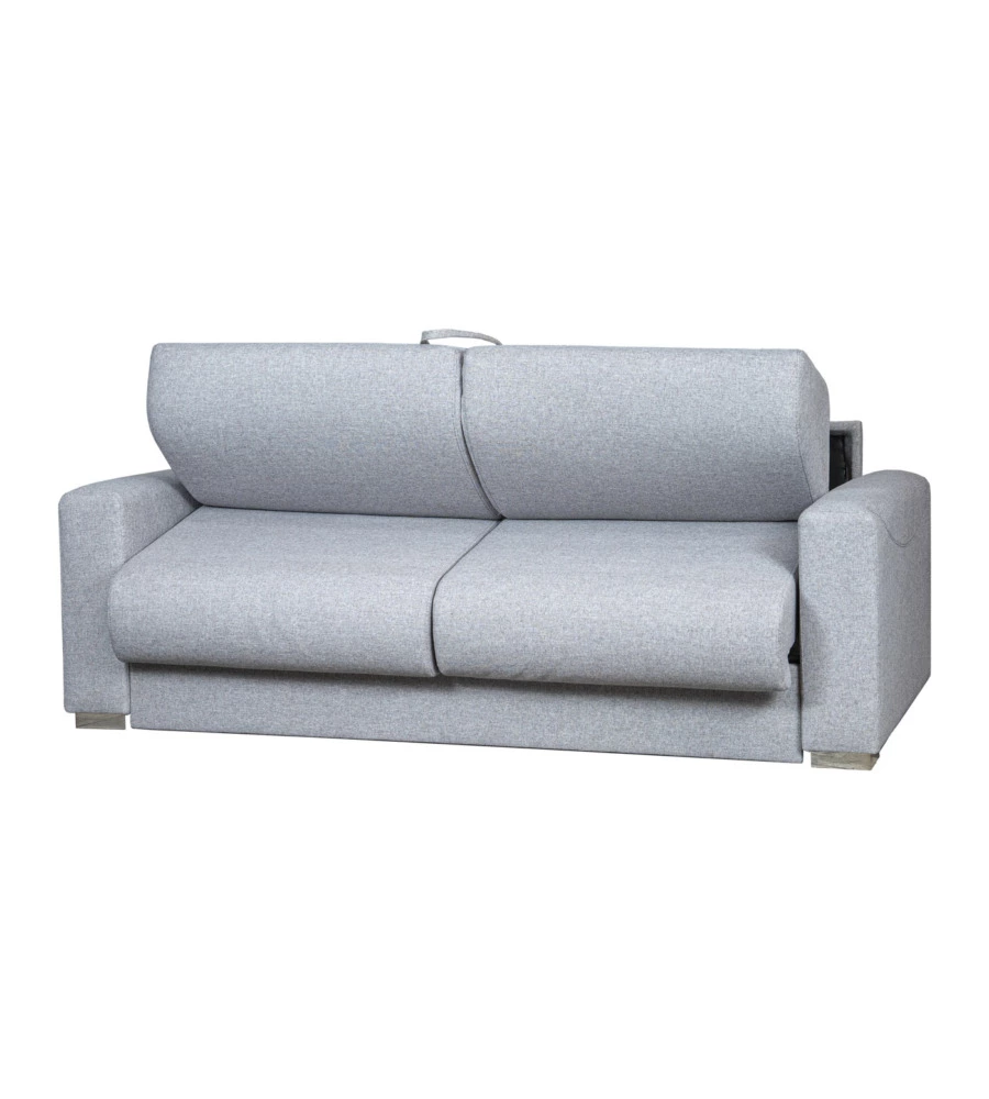 Divano letto 2 posti "barcelona" in tessuto grigio chiaro, 205x102x88 cm