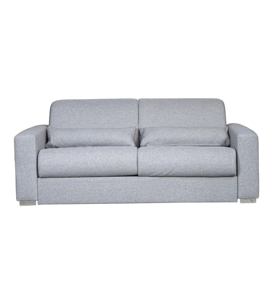 Divano letto 2 posti "barcelona" in tessuto grigio chiaro, 205x102x88 cm