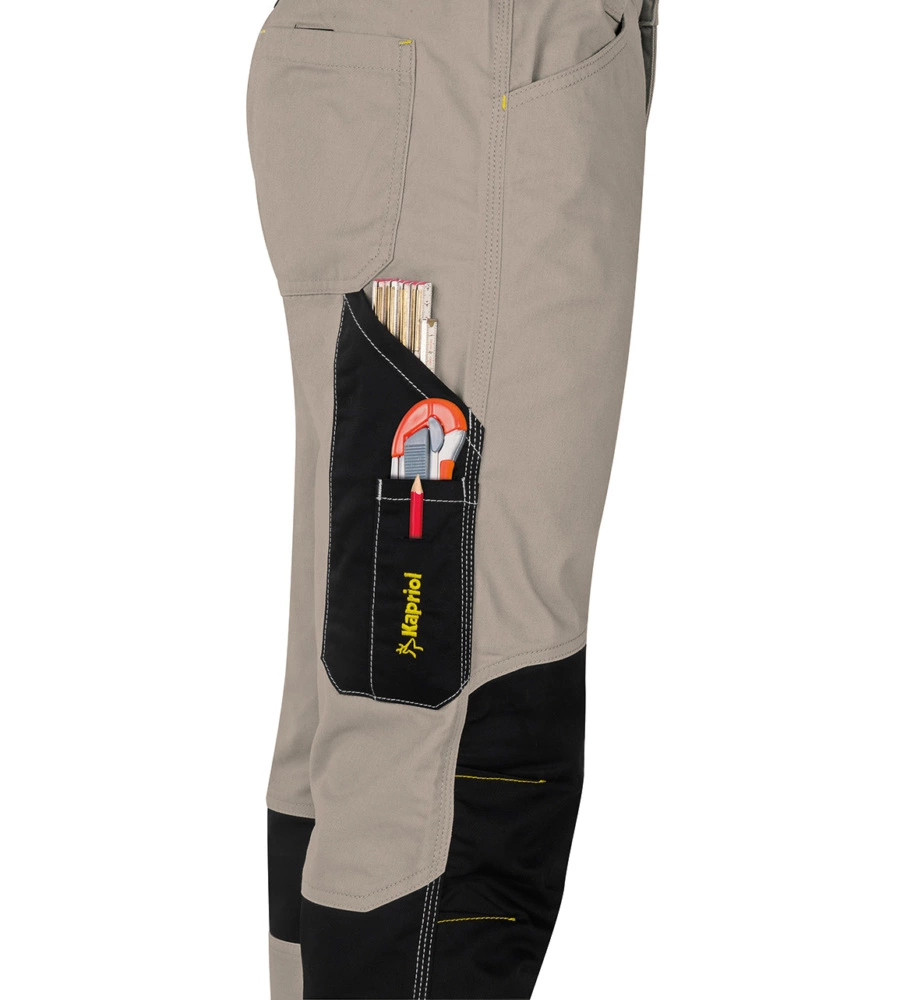 Pantaloni da lavoro kavir beige/nero, tg m - kapriol