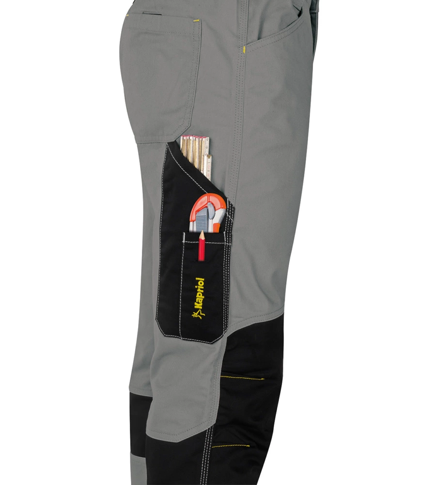 Pantaloni da lavoro kavir grigio/nero, tg s - kapriol