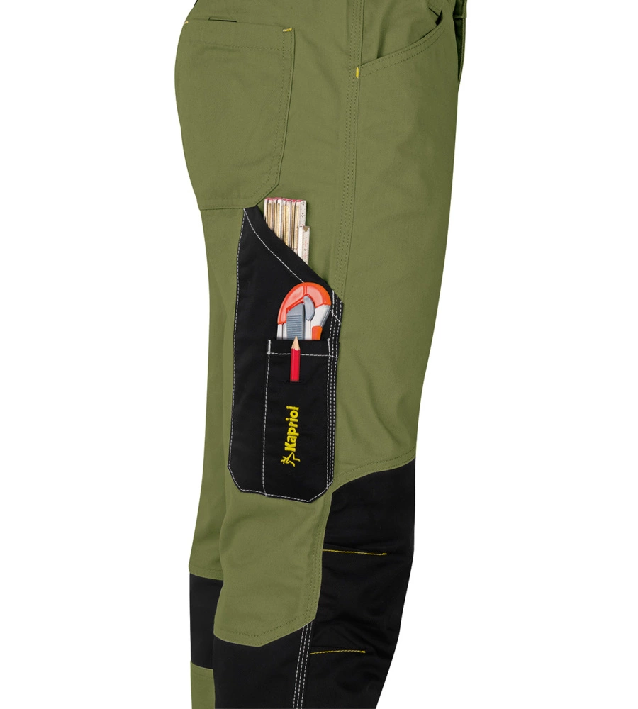 Pantaloni da lavoro kavir verde/nero, tg s - kapriol