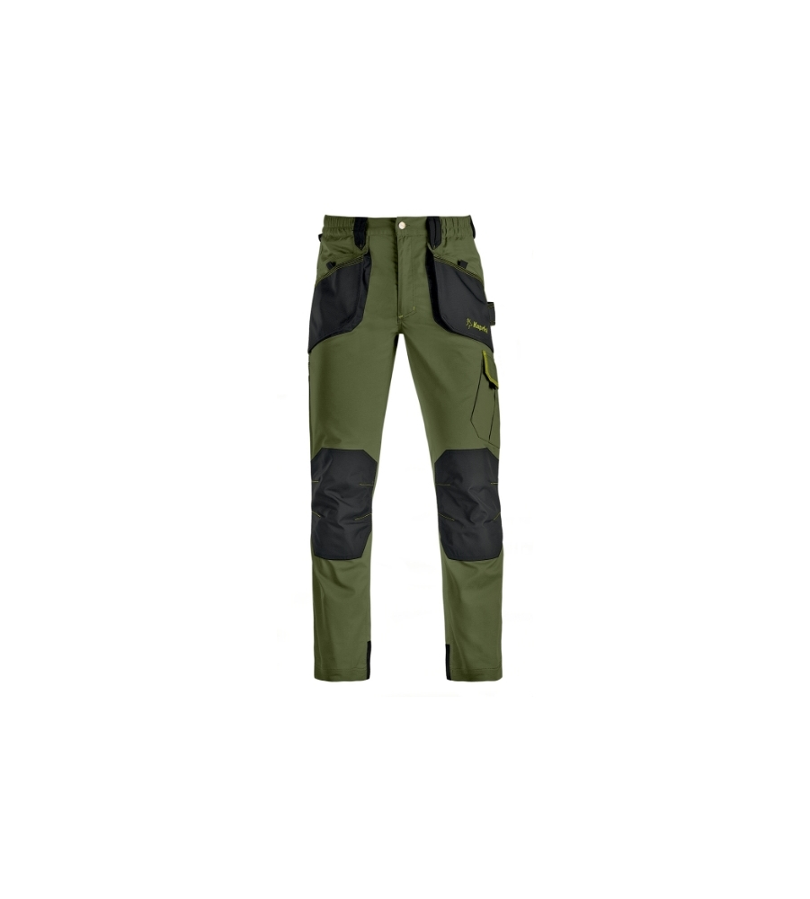 Pantaloni da lavoro slick verde/nero, tg s - kapriol