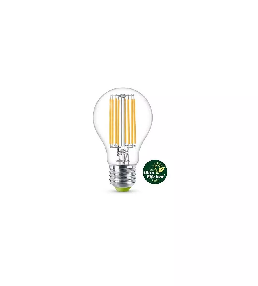 Lampadina led a goccia philips trasparente 4w 3000k, e27