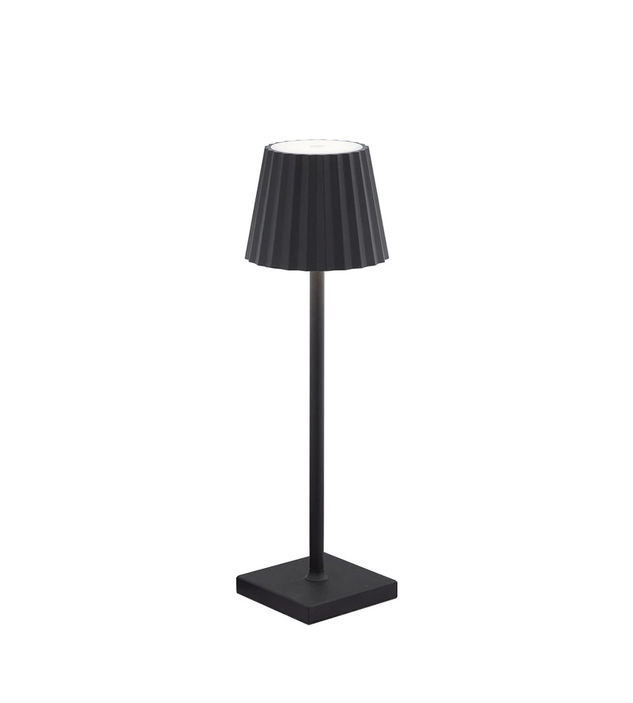 Lampada da tavolo led ricaricabile nera, 3,5w