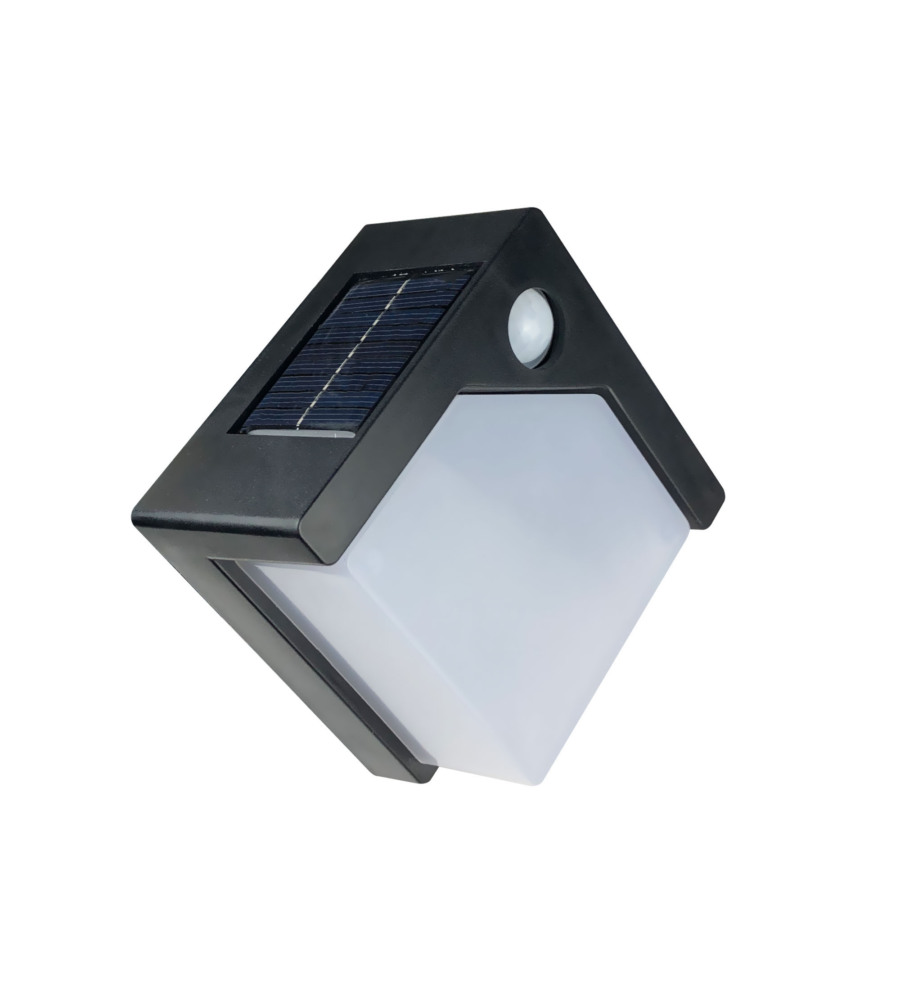 Lampada solare led con sensore di movimento e crepuscolare - 3 modalita' di  luce