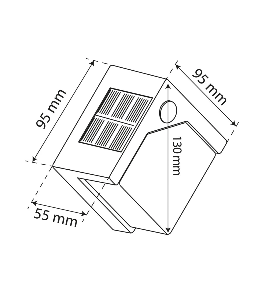 Lampada solare led con sensore di movimento e crepuscolare - 3 modalita' di luce