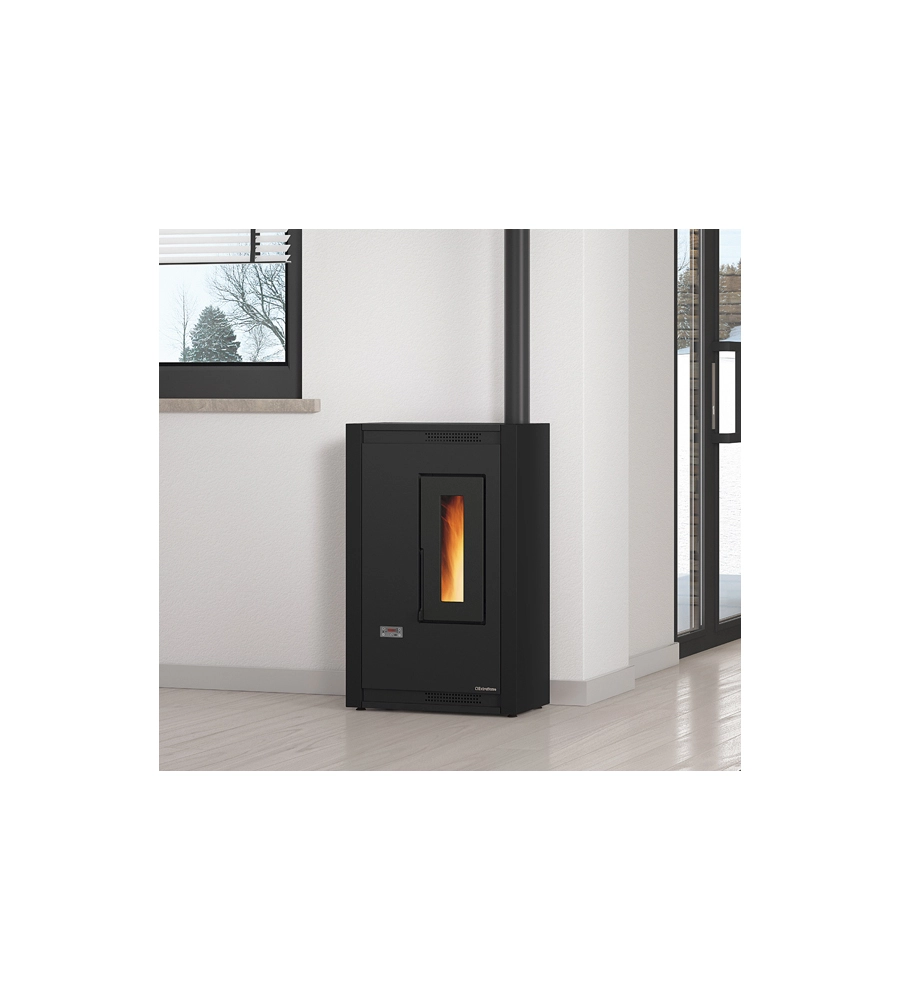 Stufa a pellet la nordica + extraflame "luisella" nero 4,4 kw