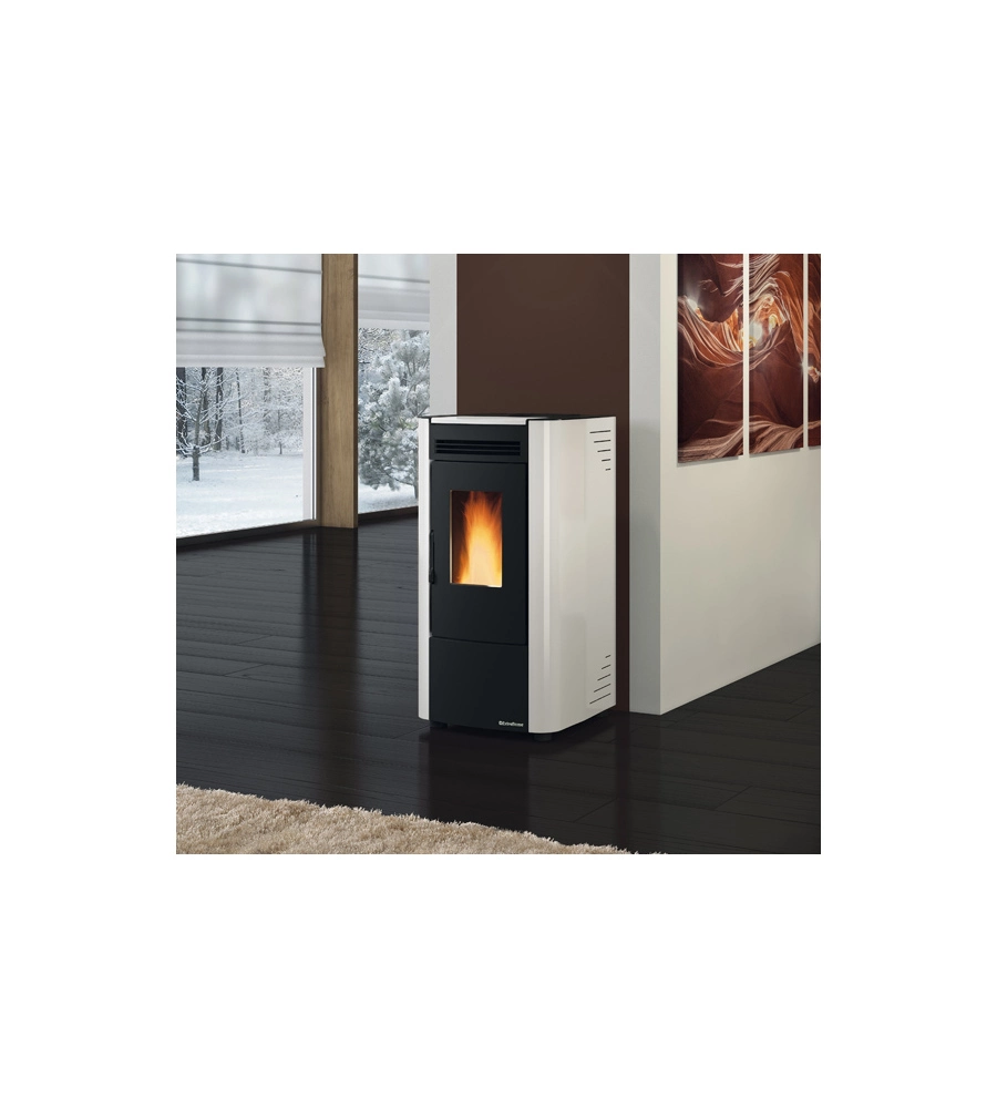 Stufa a pellet la nordica + extraflame "ketty" bianco 6,5 kw