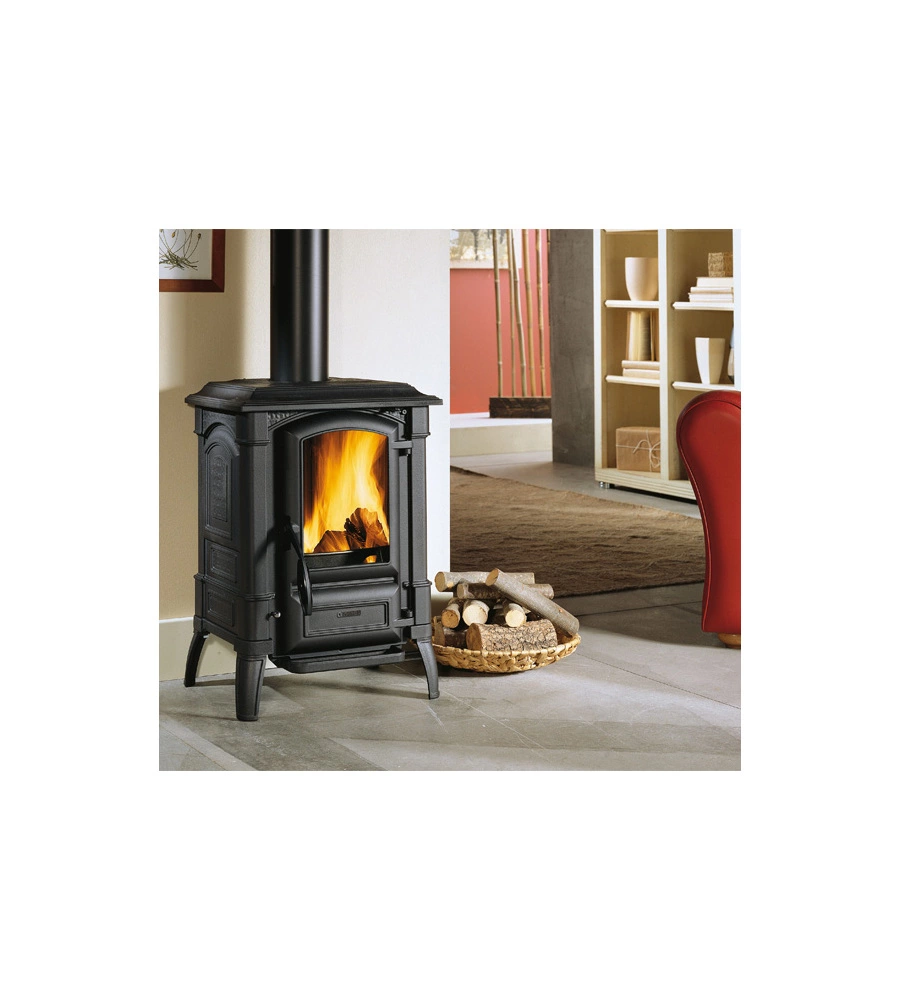 Stufa a legna la nordica + extraflame "giulietta" nero 6,5 kw