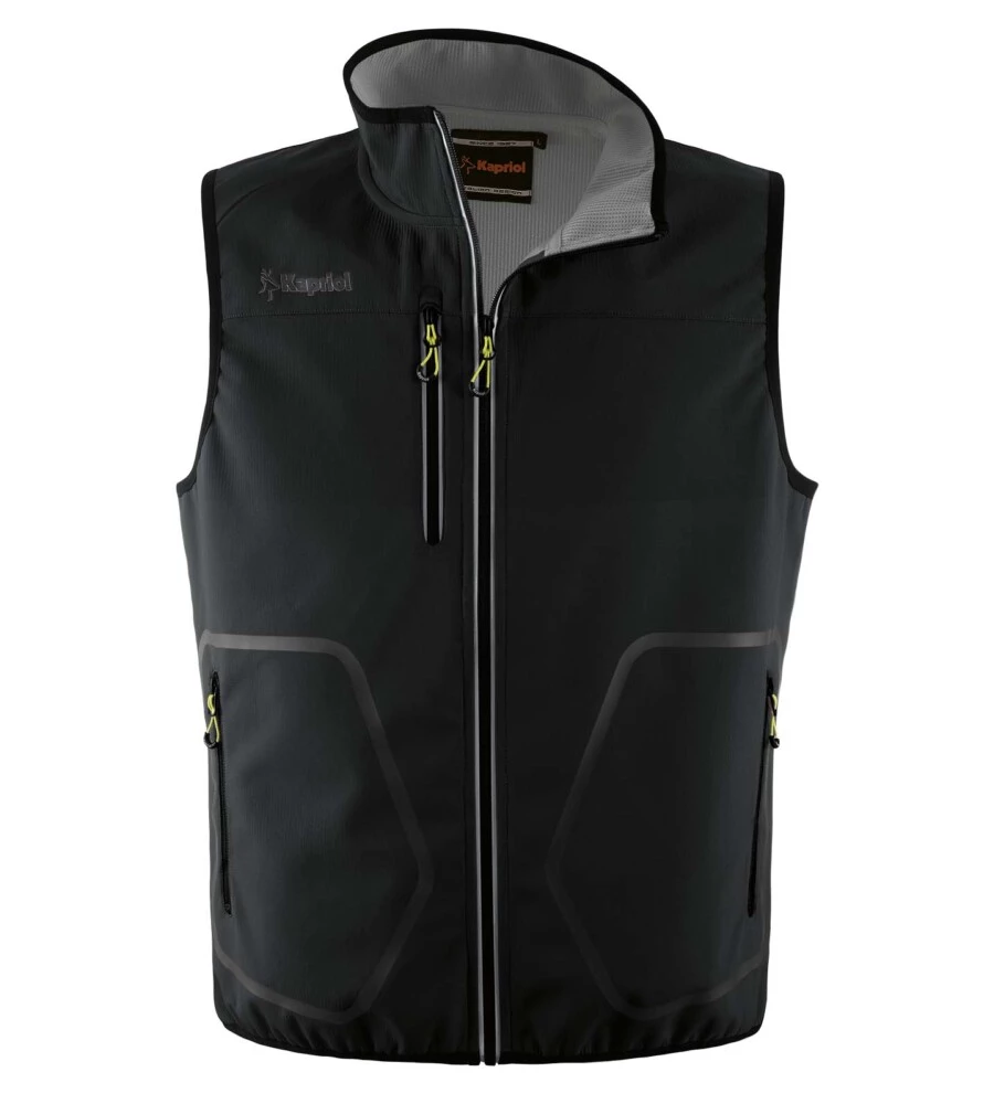 Gilet da lavoro kapriol "tech" colore nero/silver, tg xxxl