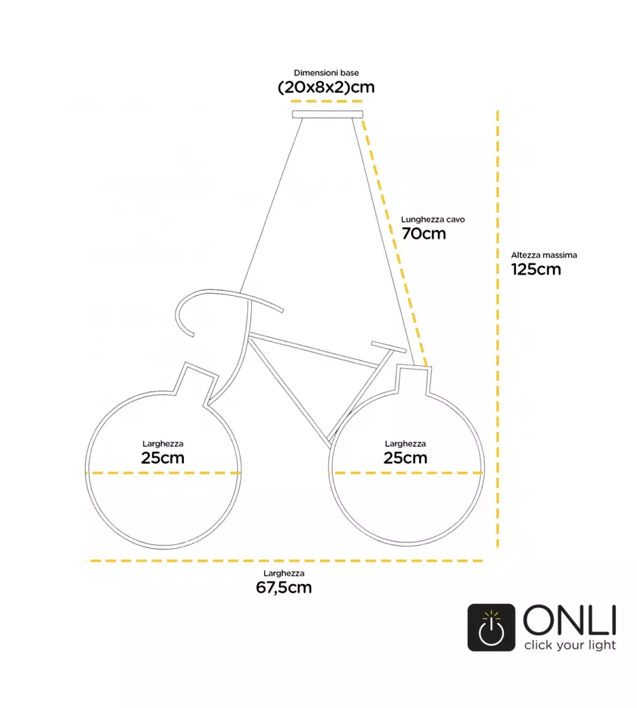 Lampada a sospensione 'bike' nero, e27