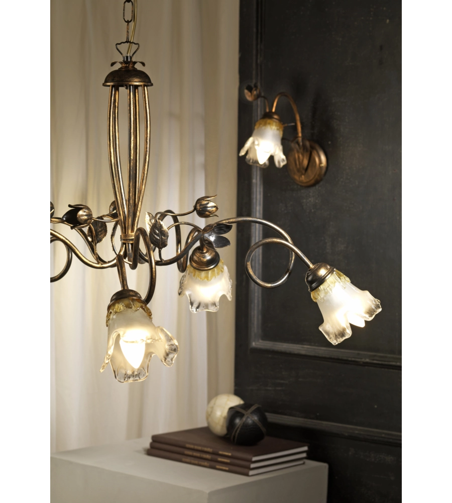 Lampadario "arianna" 5 luci bronzo, e14