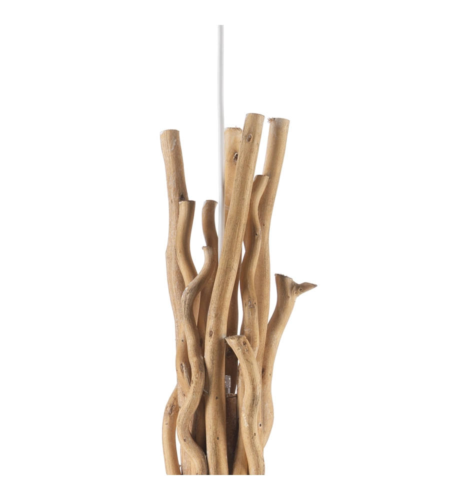 Lampada a sospensione "woody" legno e stoffa, e27