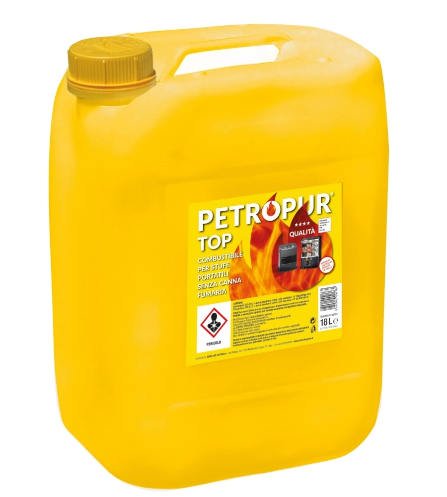 Combustibile liquido petropur top 2 taniche da 18lt - totale di 36 litri