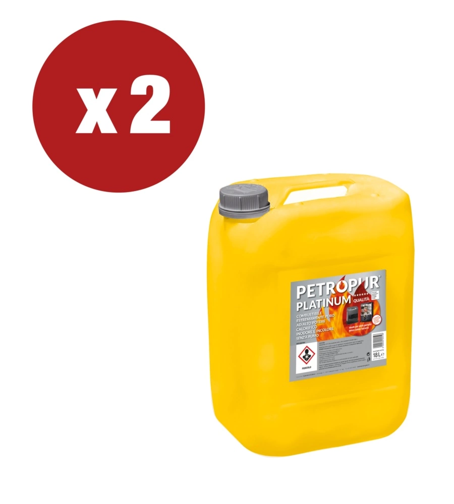 Combustibile liquido petropur platinum 2 taniche da 18lt - totale di 36 litri