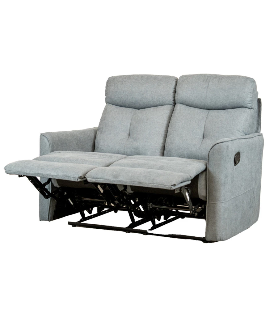 Divano "mia" 2 posti con recliner manuale grigio antracite, 127x90x101 cm