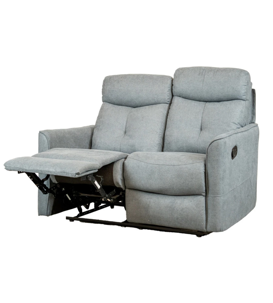 Divano "mia" 2 posti con recliner manuale grigio antracite, 127x90x101 cm